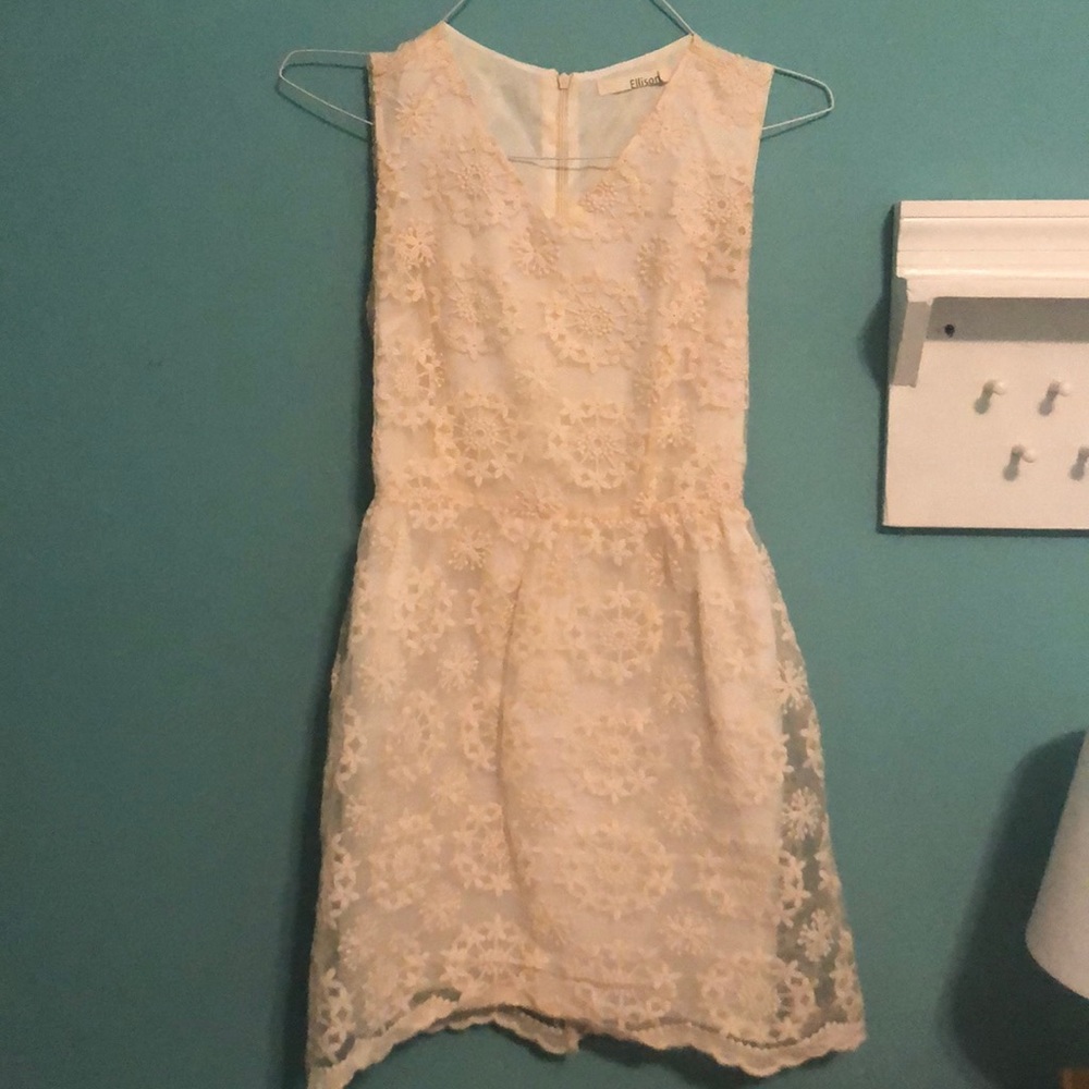 Cream Lacey dress